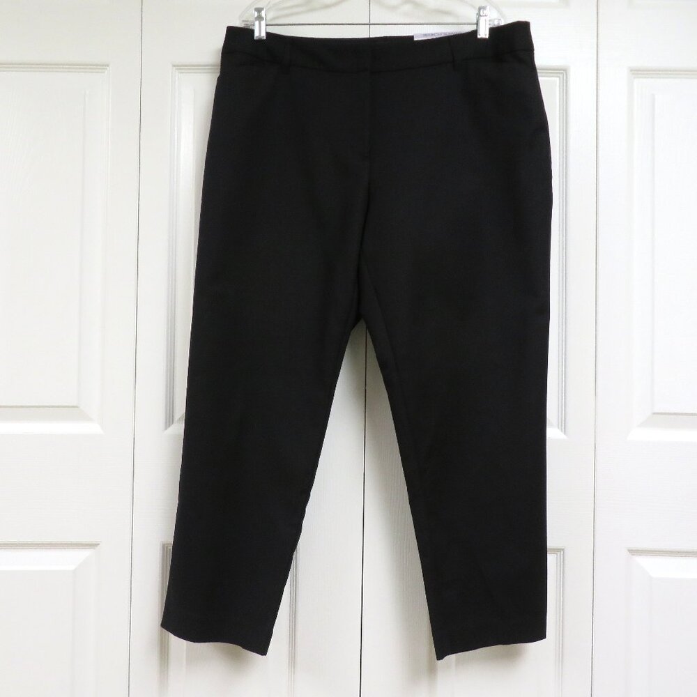 New! Liz Claiborne Emma 14W Ankle Pants Black Solid